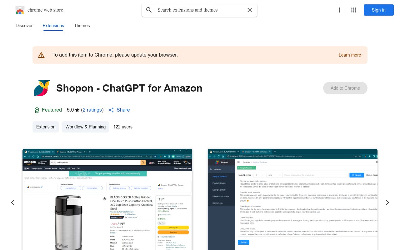 Shopon - ChatGPT for Amazon