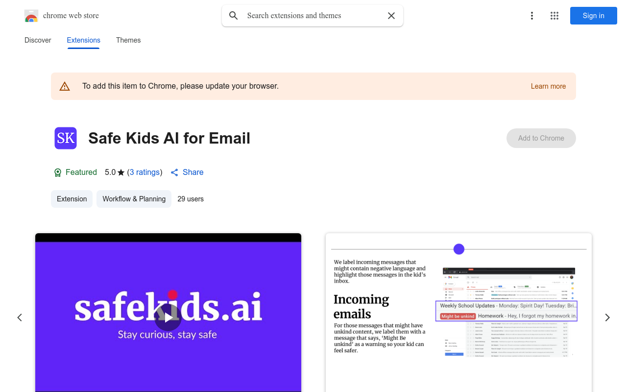 Safe Kids AI for Email