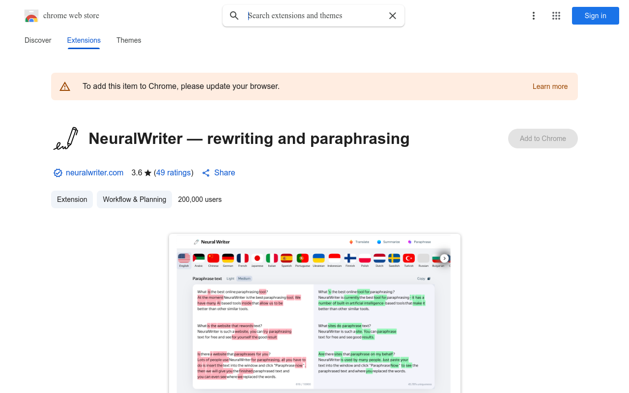 NeuralWriter — rewriting and paraphrasing