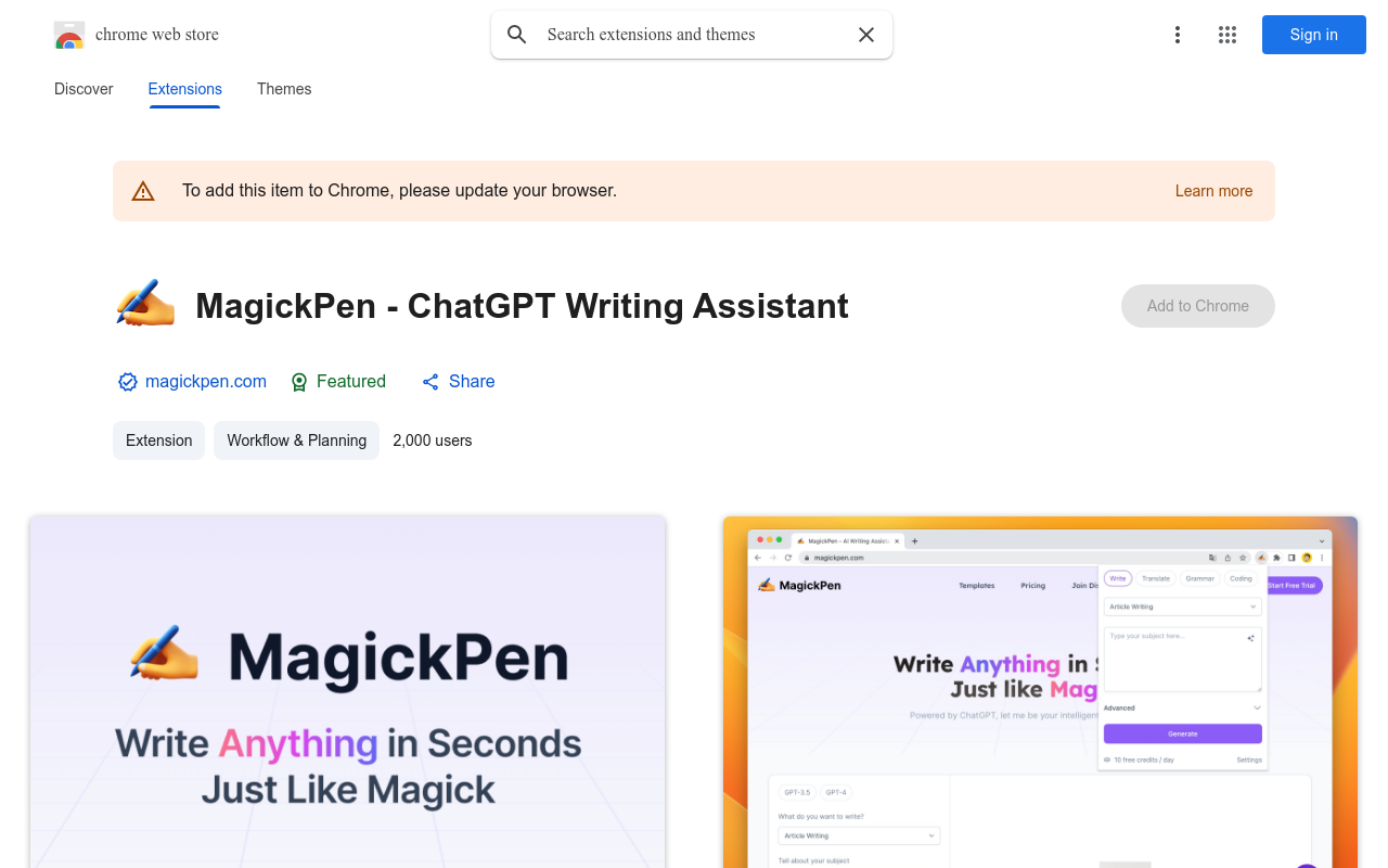 MagickPen - ChatGPT Writing Assistant