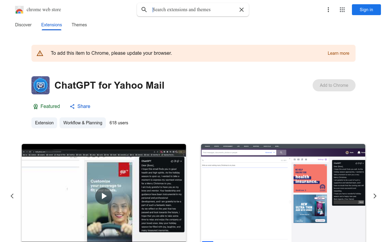 ChatGPT for Yahoo Mail