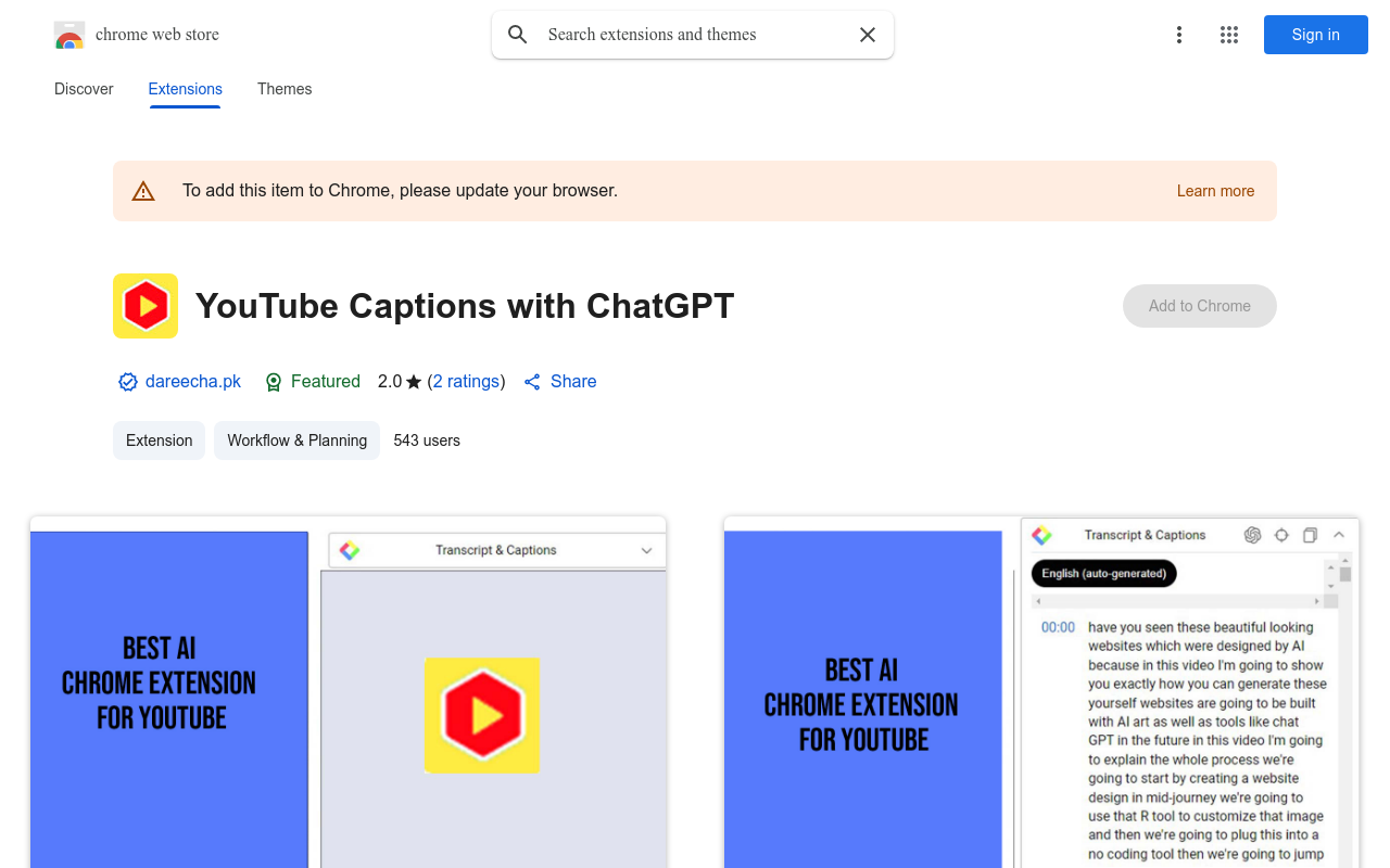 YouTube Captions with ChatGPT