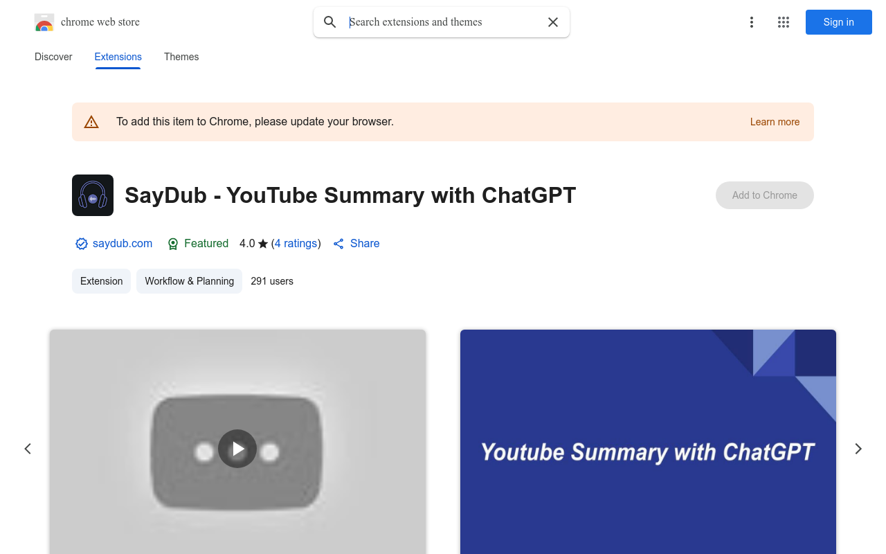 SayDub - YouTube Summary with ChatGPT