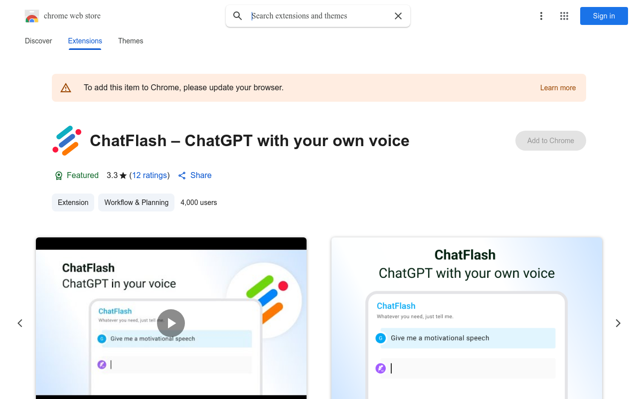 ChatFlash – ChatGPT with your own voice