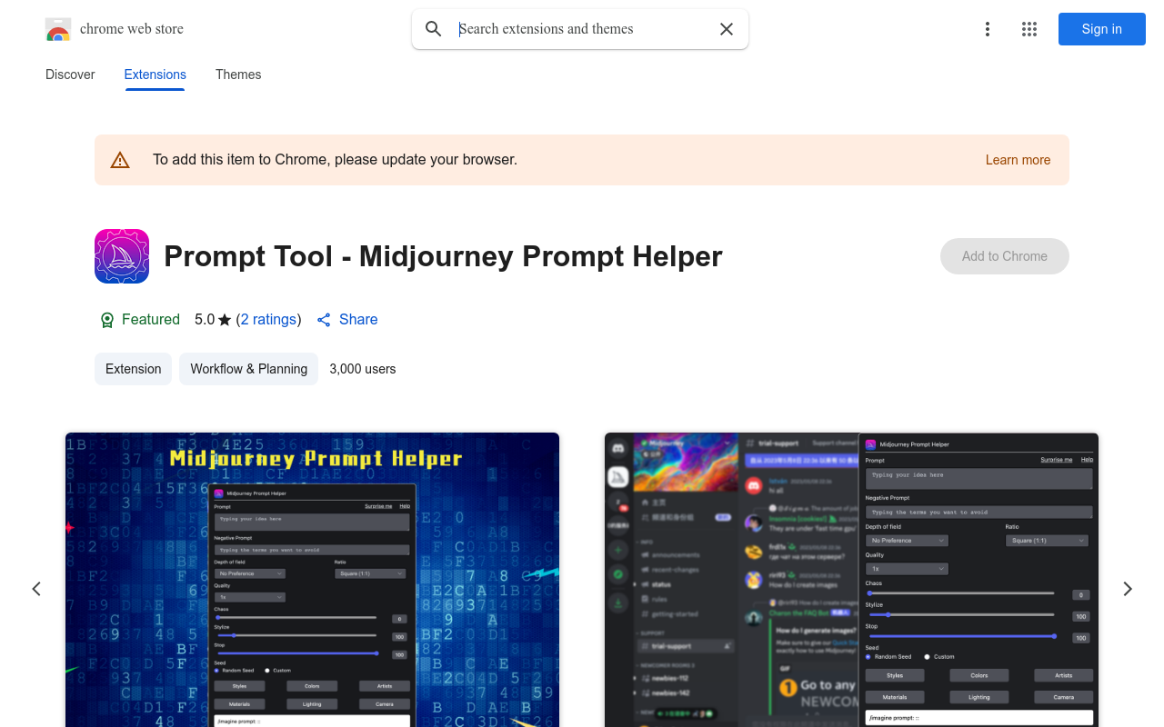 Prompt Tool - Midjourney Prompt Helper