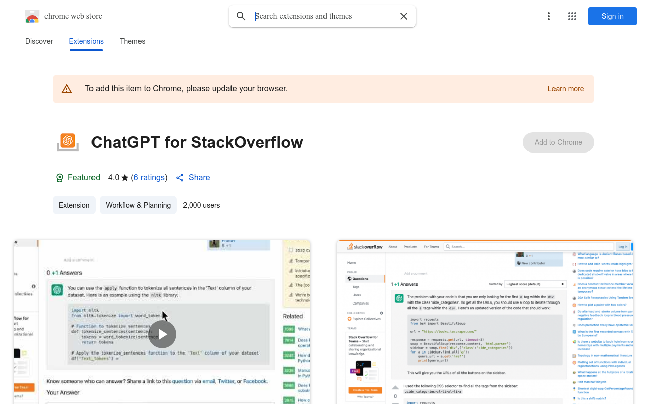ChatGPT for StackOverflow
