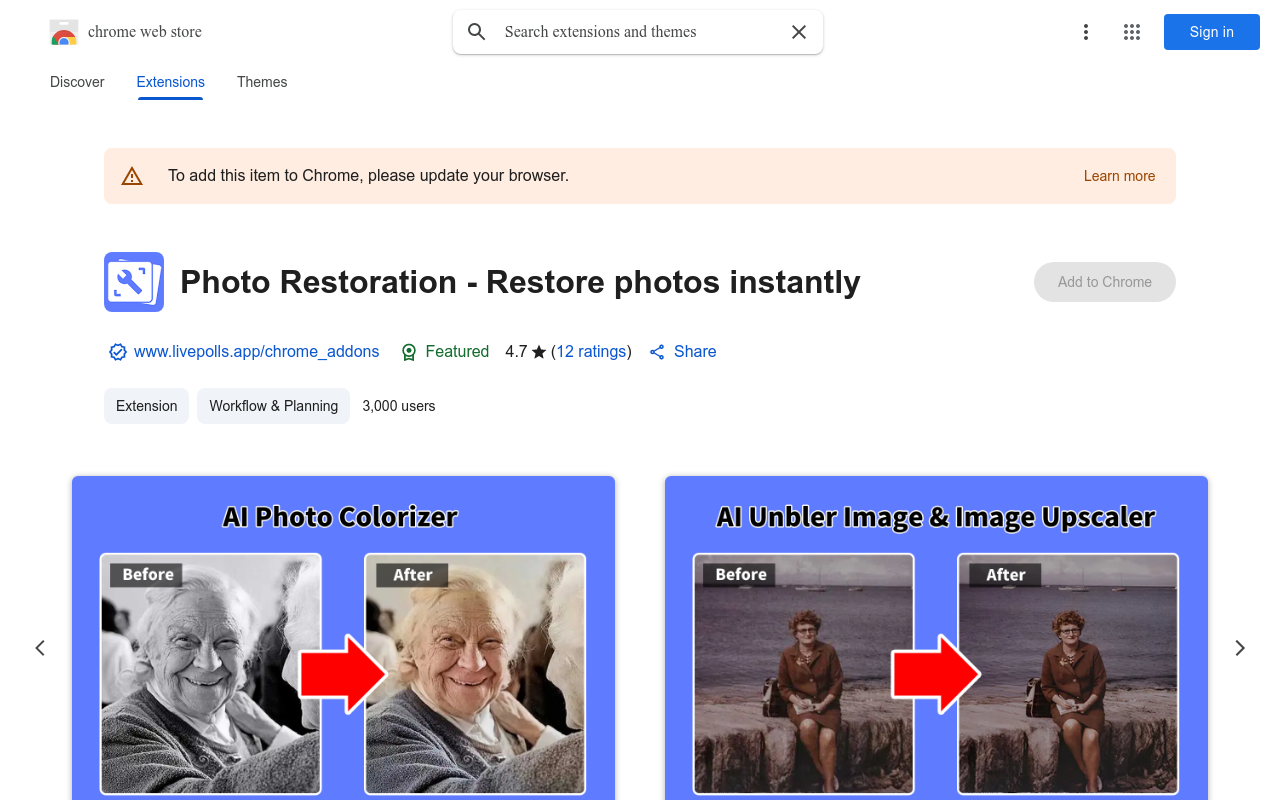 Photo Restoration - Restore photos instantly