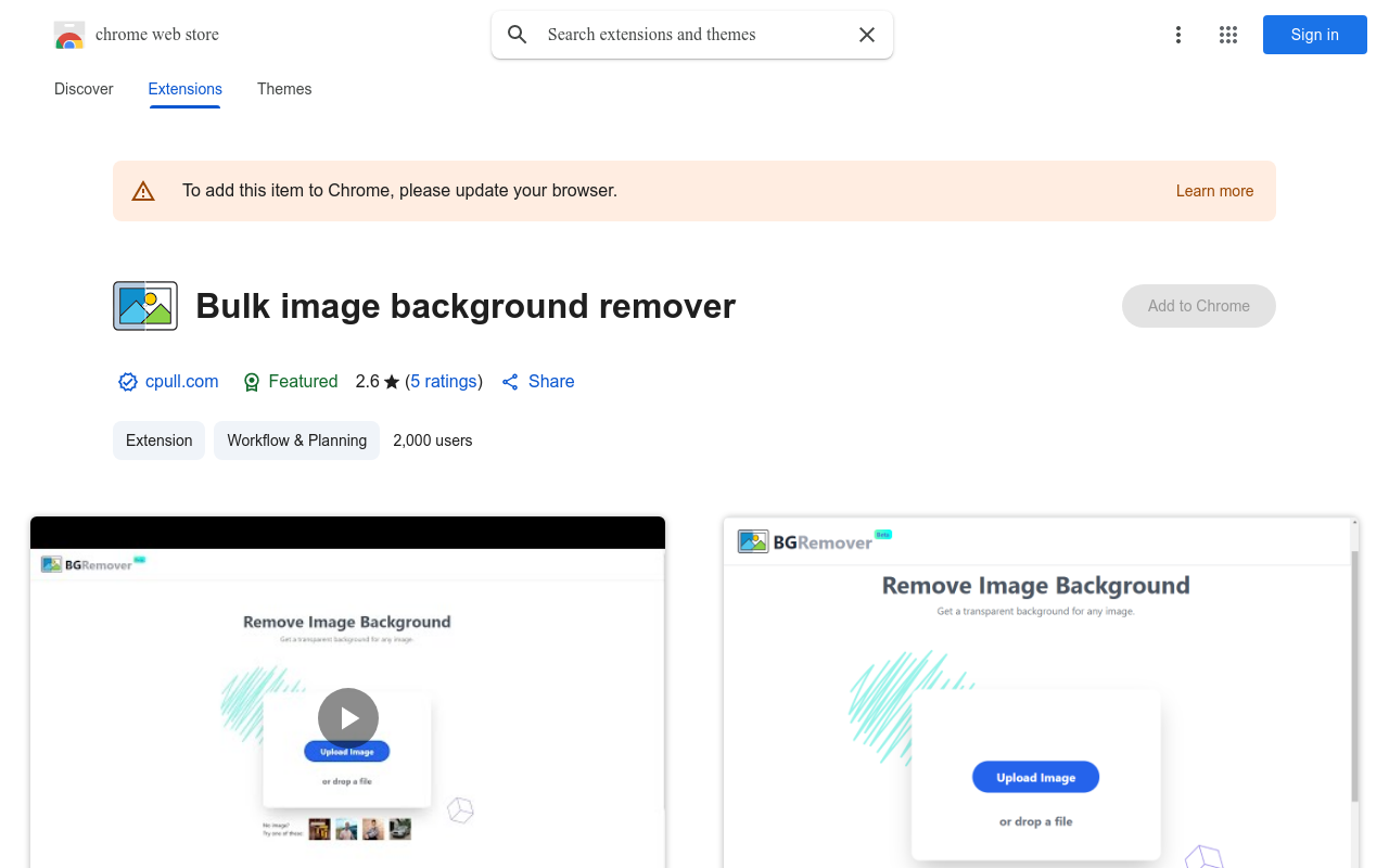 Bulk image background remover