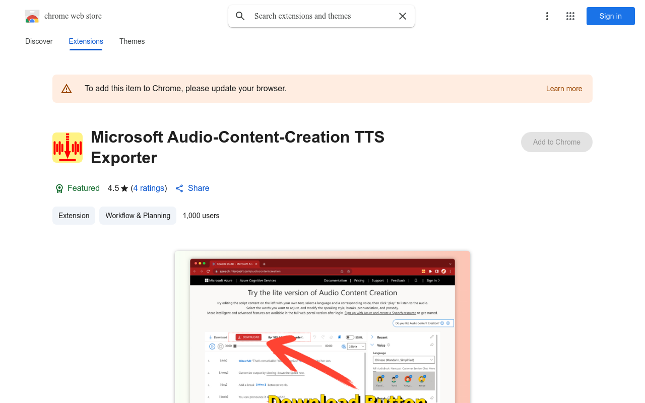 Microsoft Audio-Content-Creation TTS Exporter