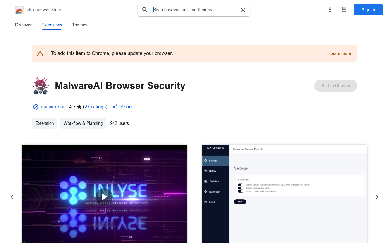 MalwareAI Browser Security