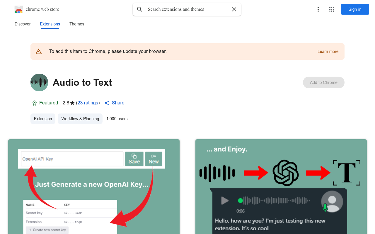 Audio to Text for Whatsapp Web