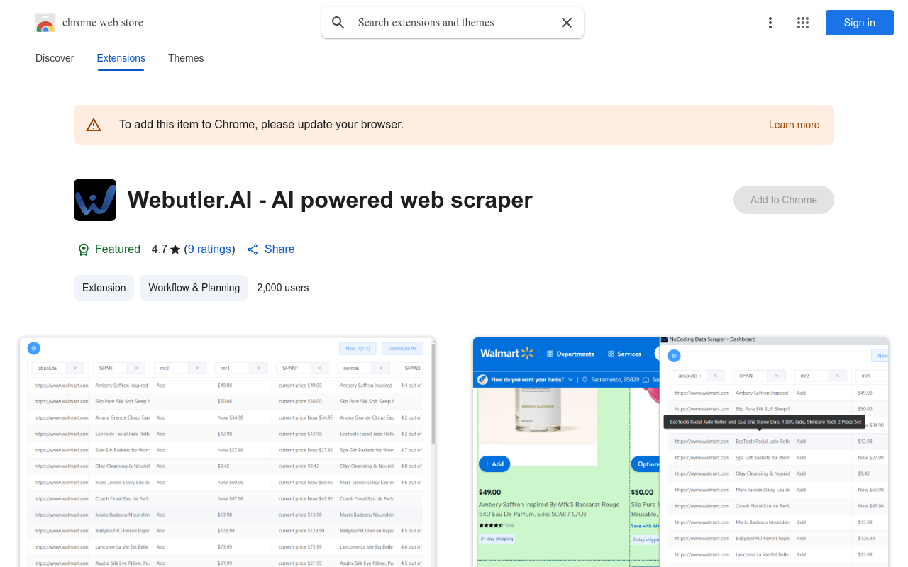 Webutler.AI - AI powered web scraper
