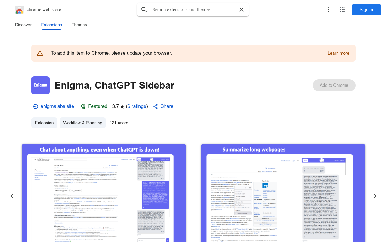 Enigma, ChatGPT Sidebar