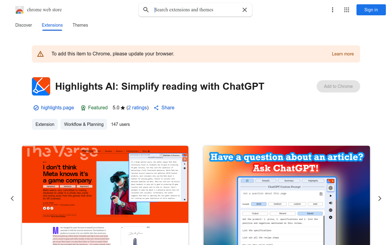 Highlights AI: Simplify reading with ChatGPT