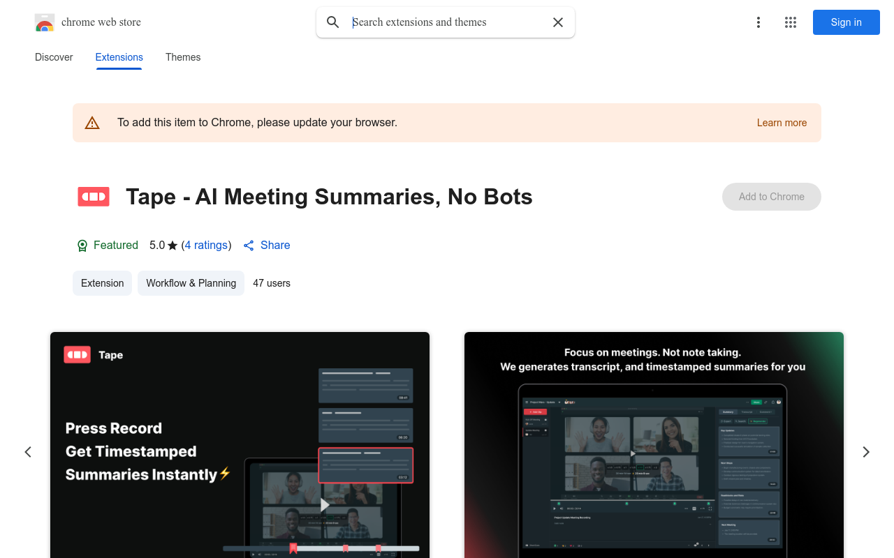 Tape - AI Meeting Summaries, No Bots