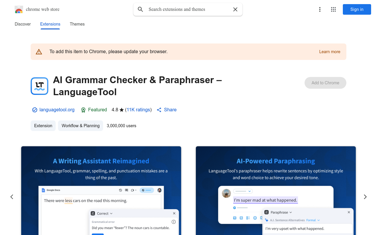 AI Grammar Checker & Paraphraser – LanguageTool