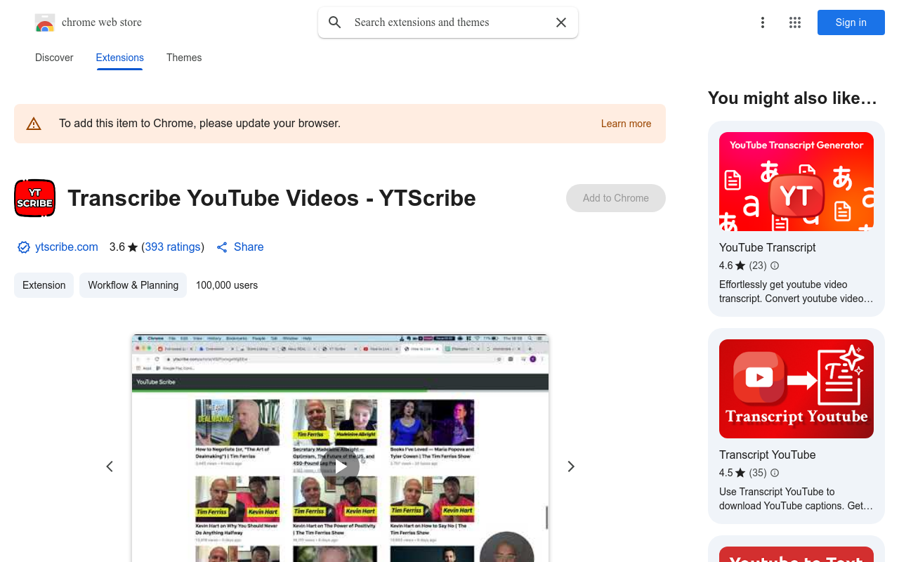 Transcribe YouTube Videos - YTScribe