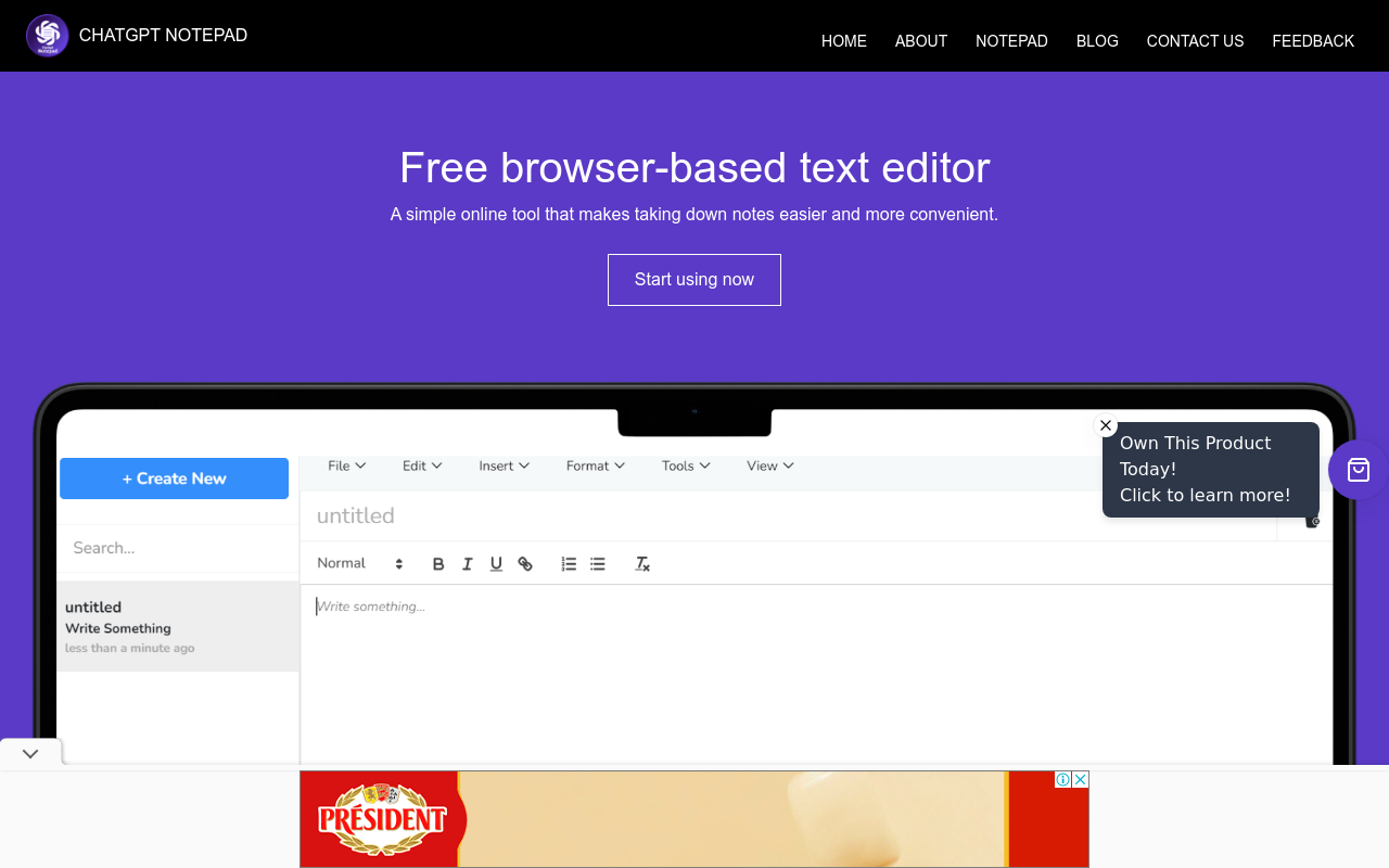 ChatGPT Notepad