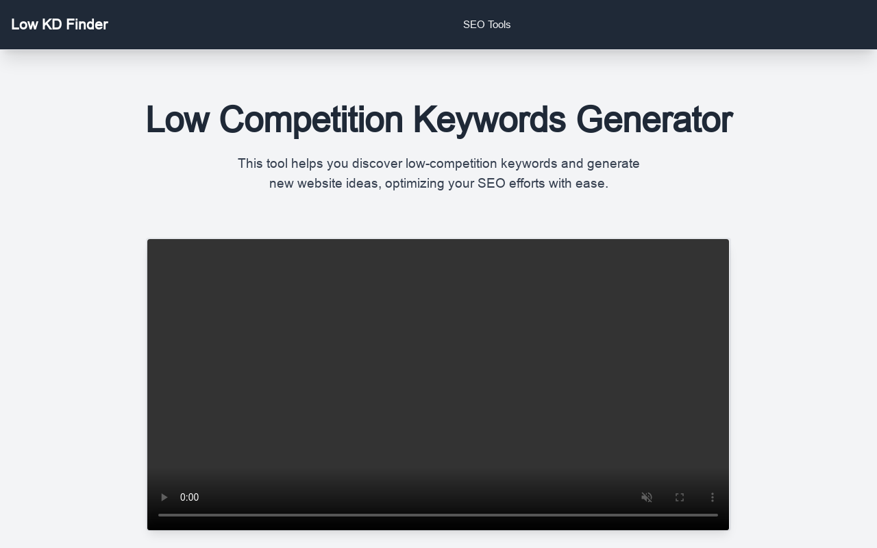 LowKDFinder - AI for Low-Comp Keywords