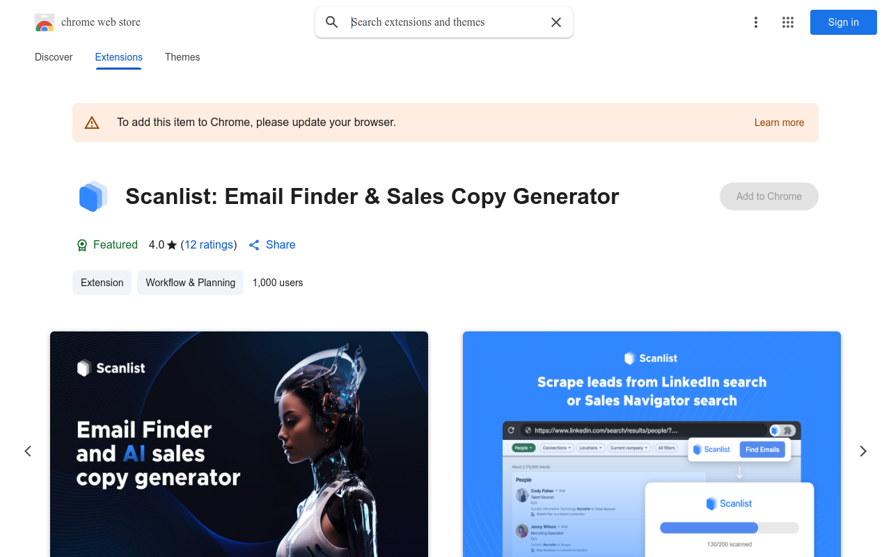 Scanlist: Email Finder & Sales Copy Generator