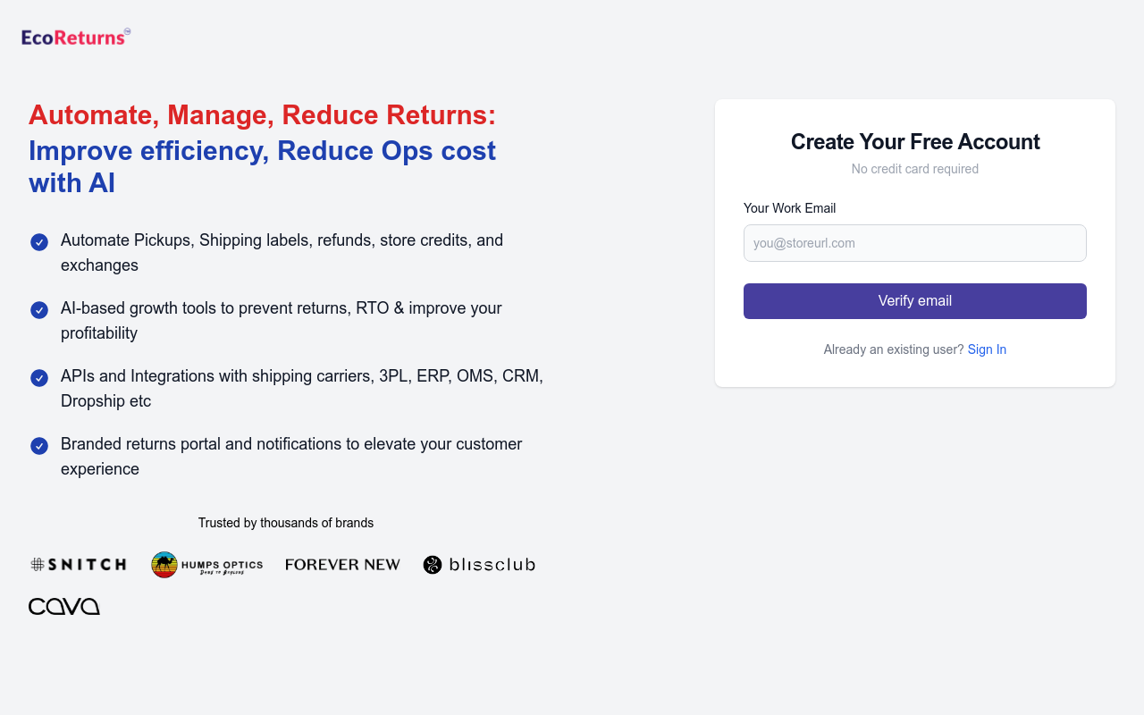 EcoReturns - AI-powered Returns