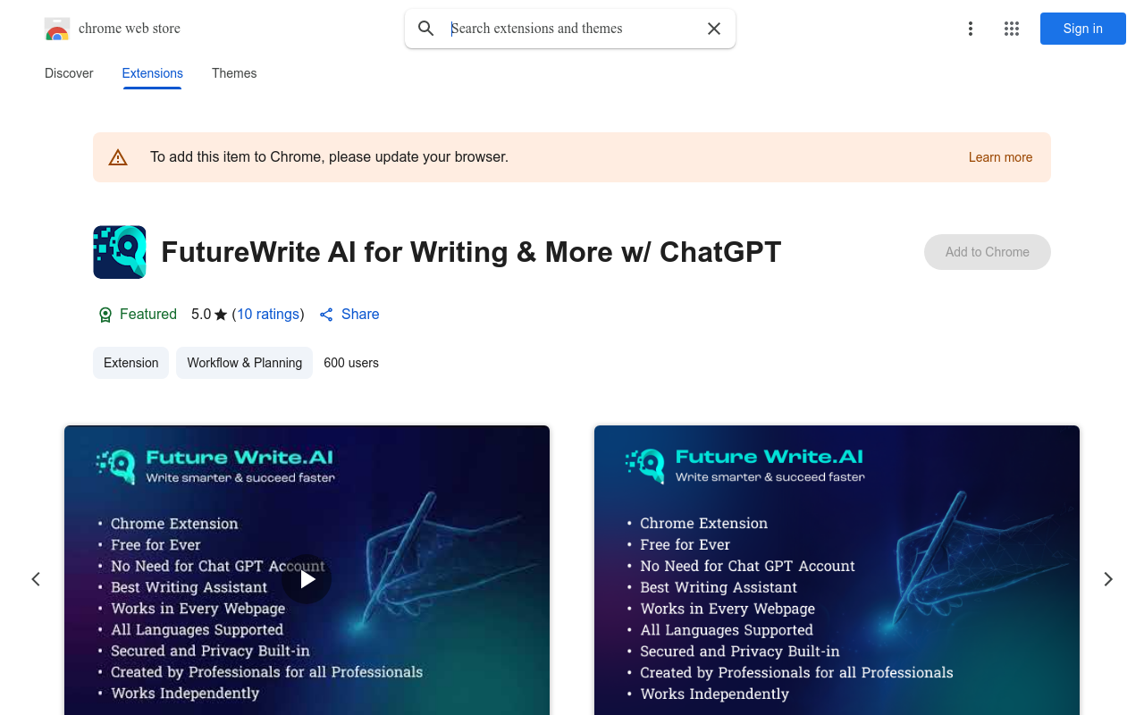 FutureWrite AI for Writing & More w/ ChatGPT