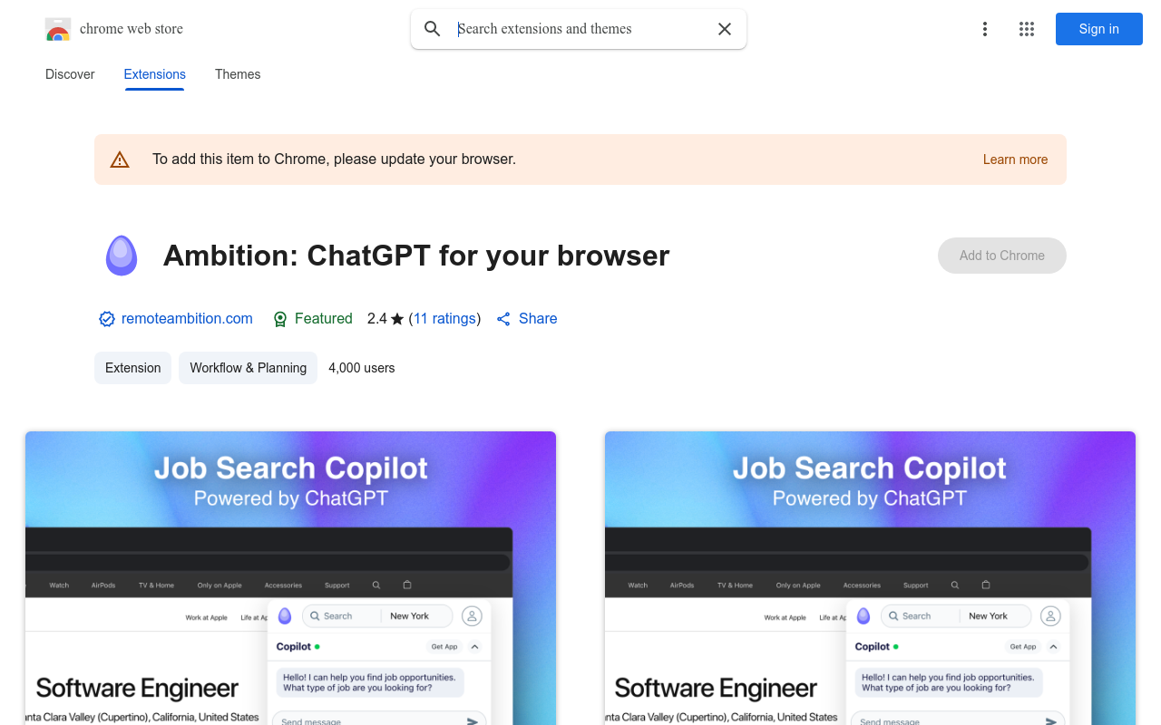 Ambition: ChatGPT for your browser