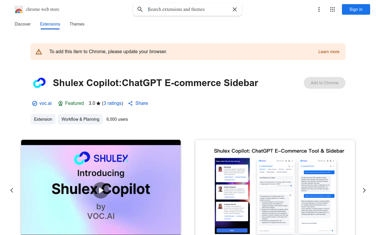 Shulex Copilot:ChatGPT E-commerce Sidebar