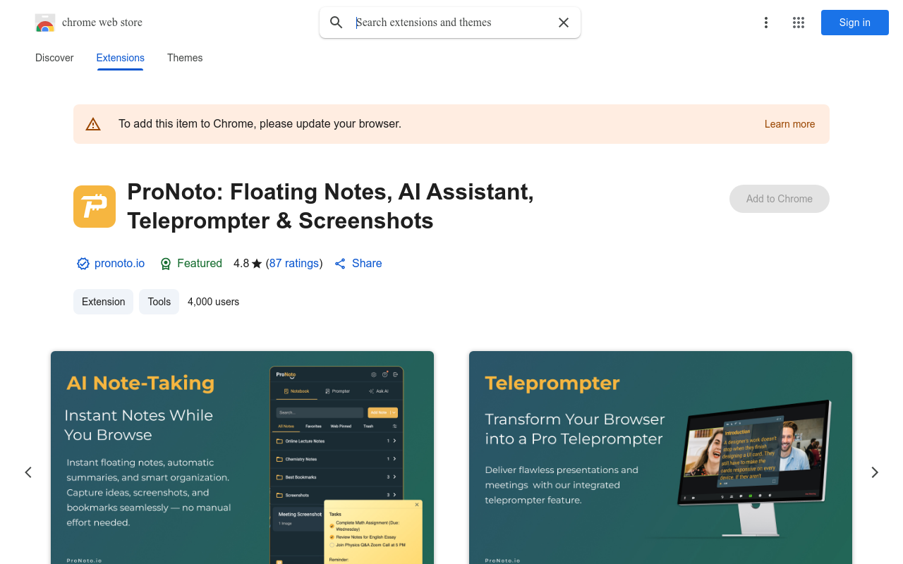 ProNoto - Floating Note, Teleprompter, Ask AI