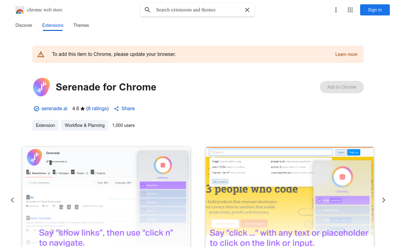Serenade for Chrome