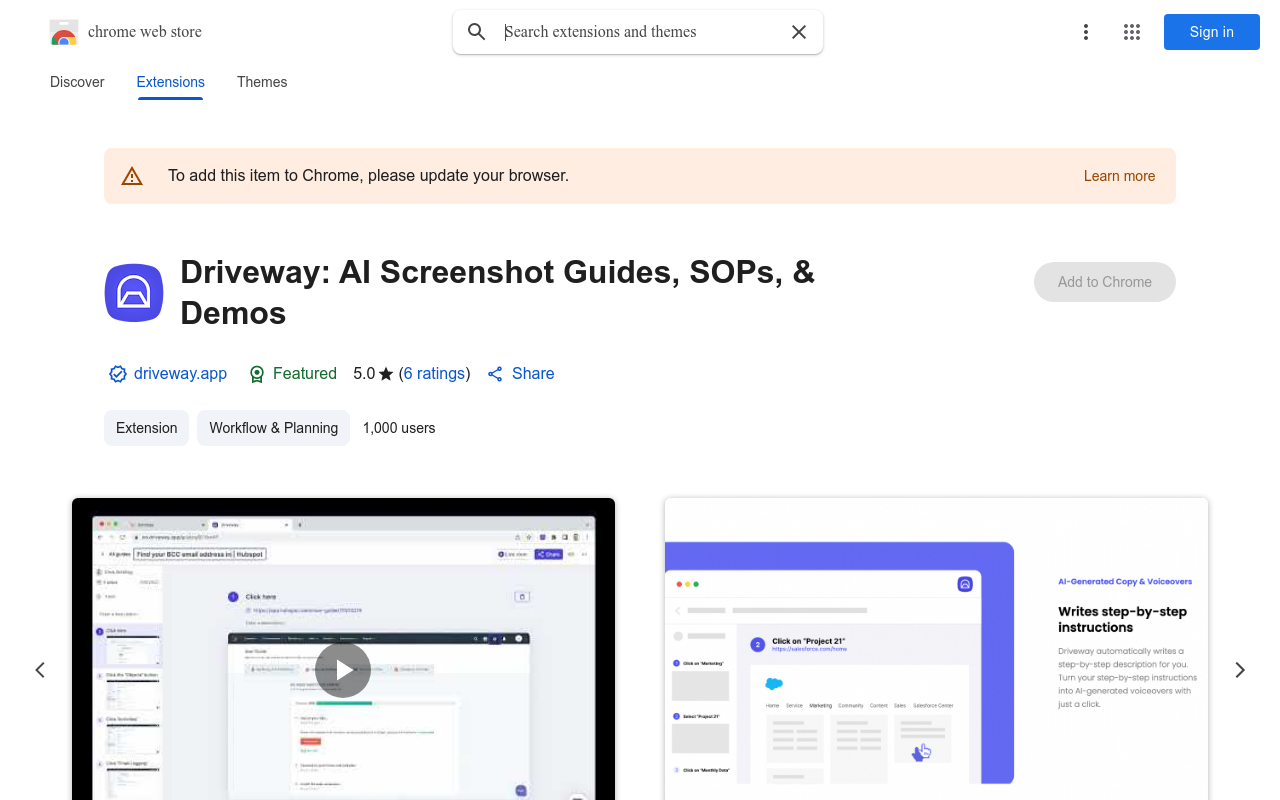 Driveway: AI Screenshot Guides, SOPs, & Demos