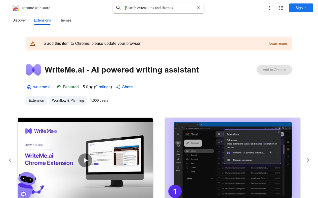WriteMe.ai - AI powered writing assistant