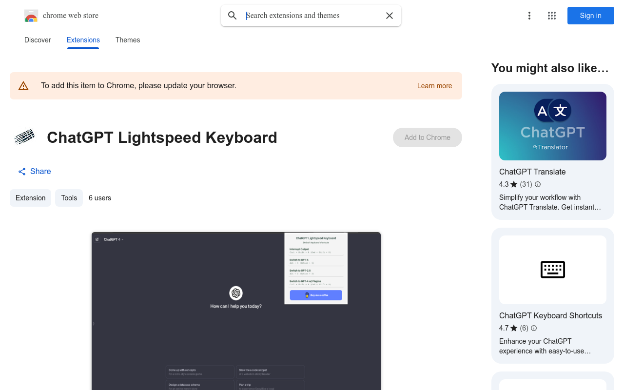ChatGPT Lightspeed Keyboard
