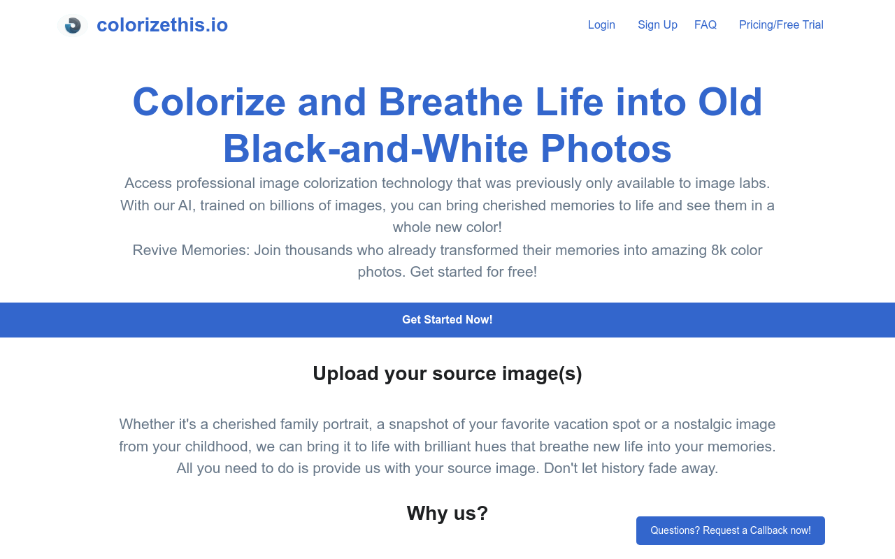 Colorize black and white photos w AI