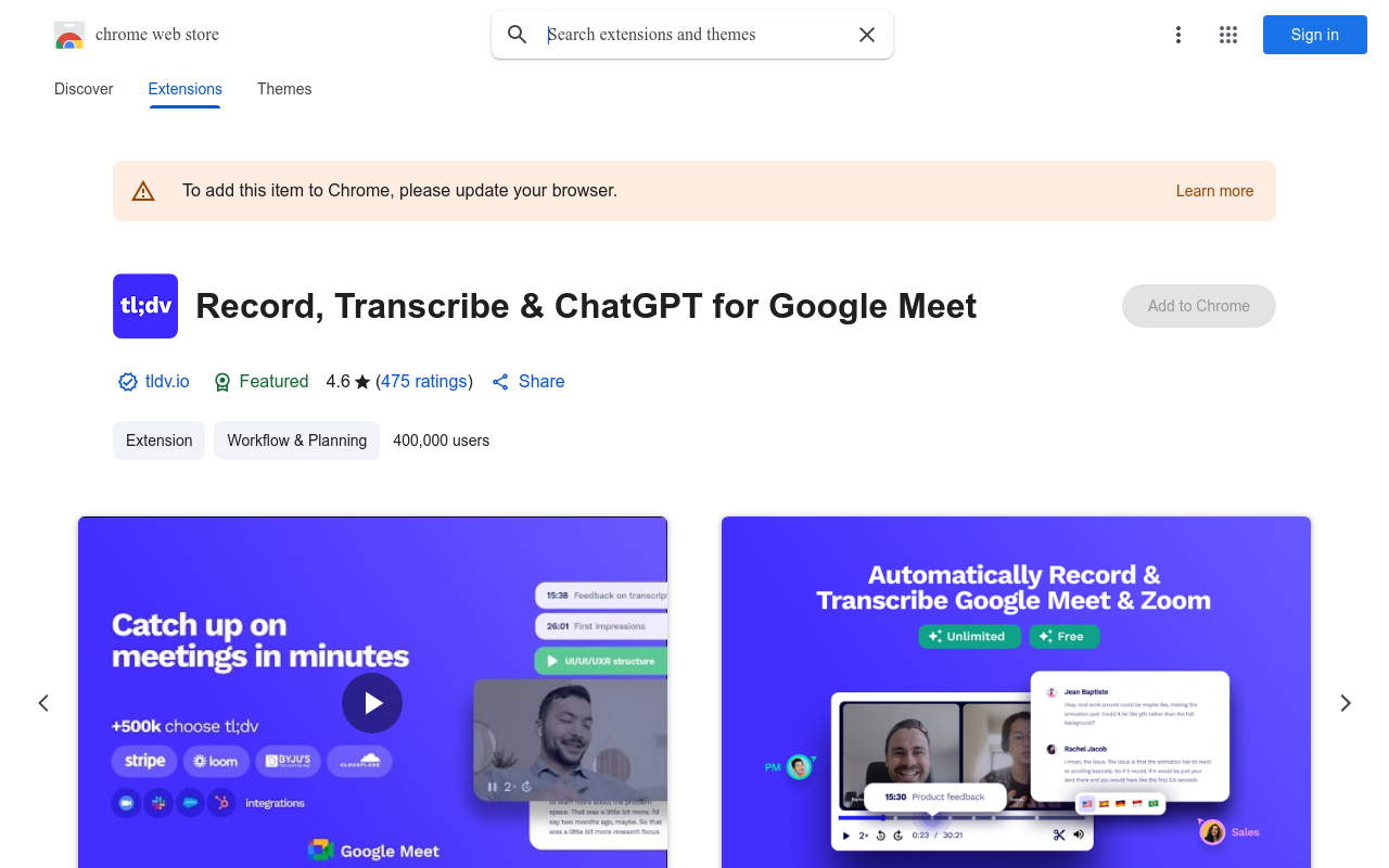 Record, Transcribe & ChatGPT for Google Meet