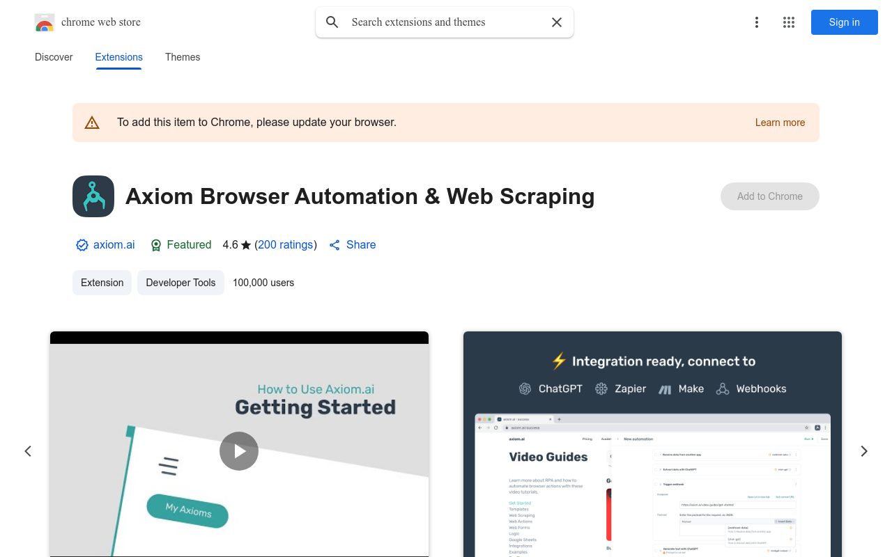 Axiom Browser Automation & Web Scraping