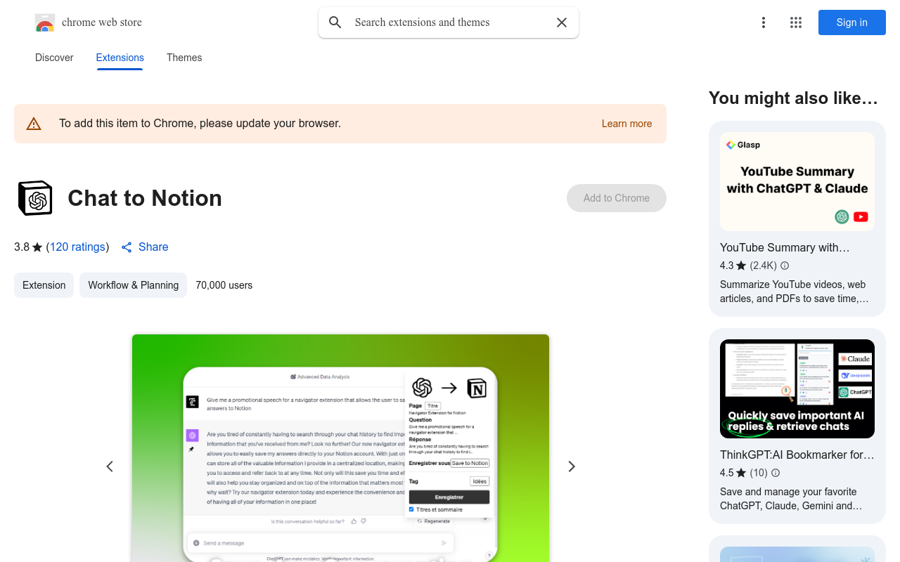 ChatGPT to Notion