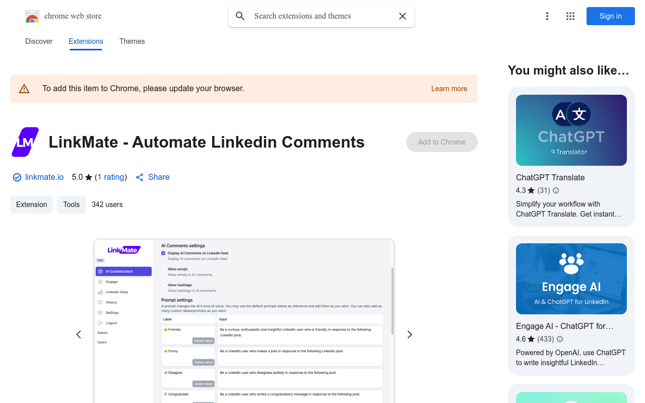 LinkMate - ChatGPT for LinkedIn™