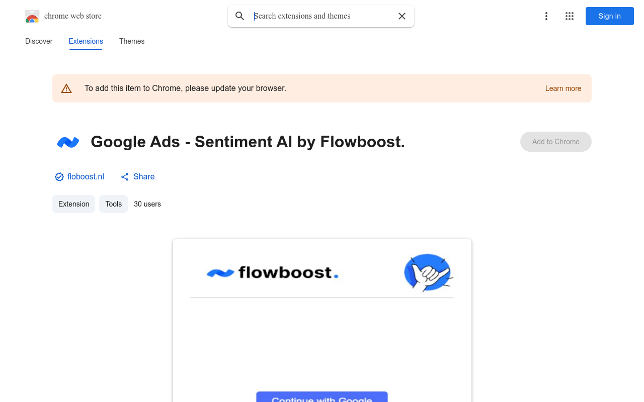 Google Ads - Sentiment AI by Flowboost.