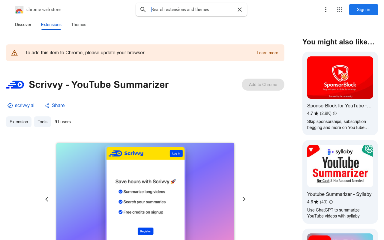 Scrivvy - YouTube Summarizer