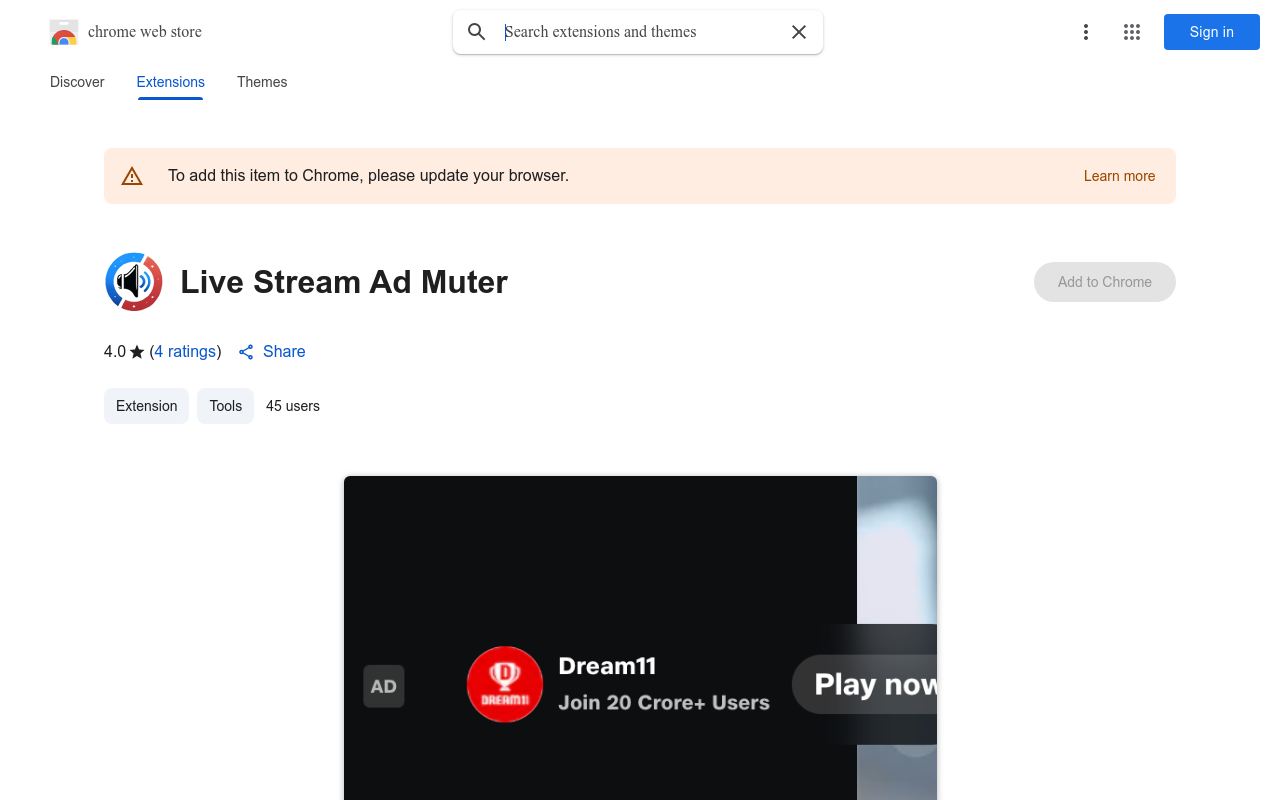 Live Stream Ad Muter