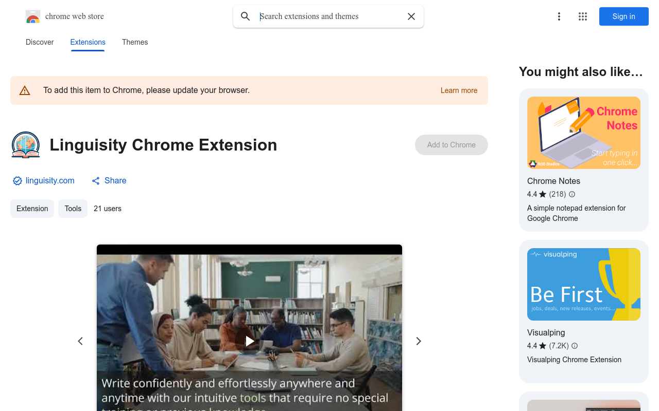 Linguisity Chrome Extension
