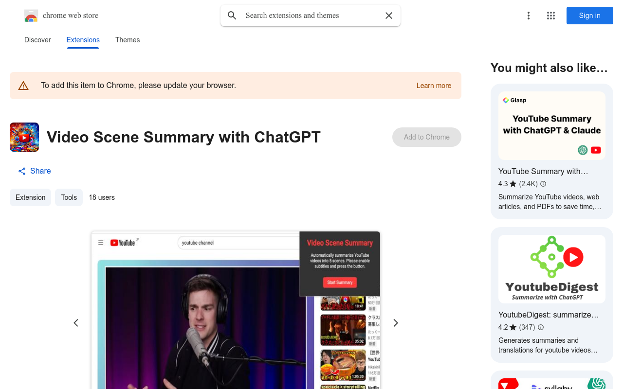 Video Scene Summary with ChatGPT