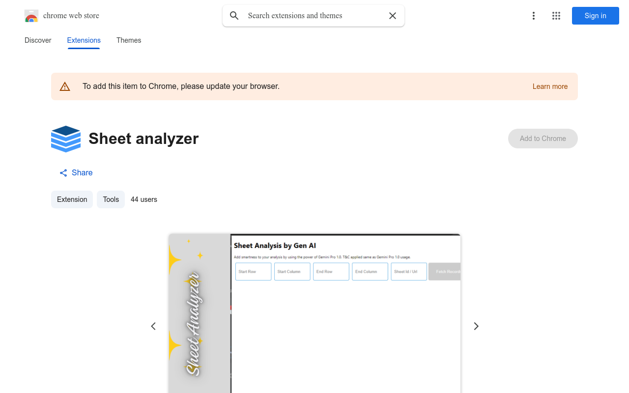 Sheet analyzer
