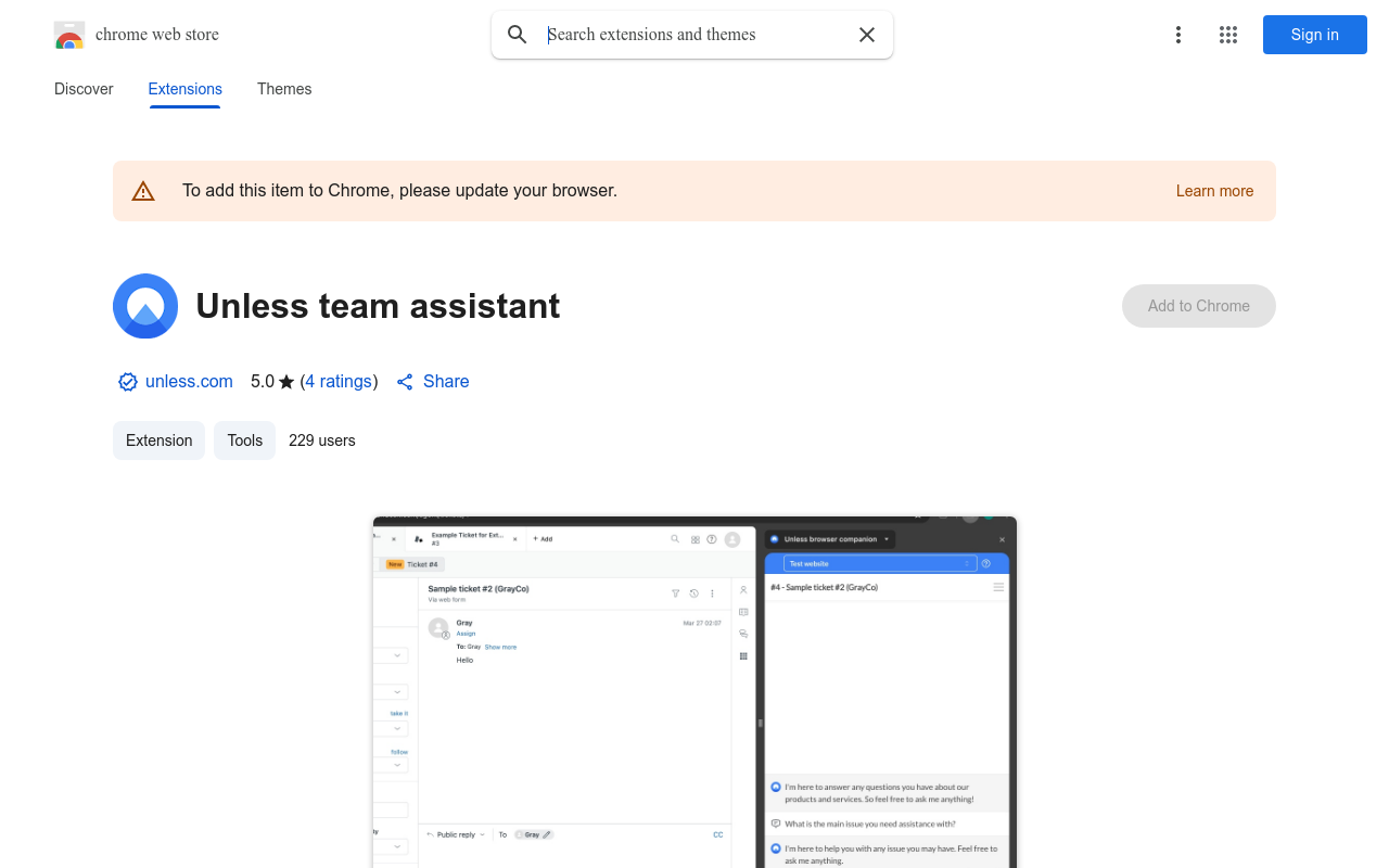 Unless browser assistant