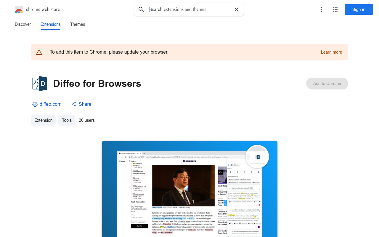 Diffeo for Browsers