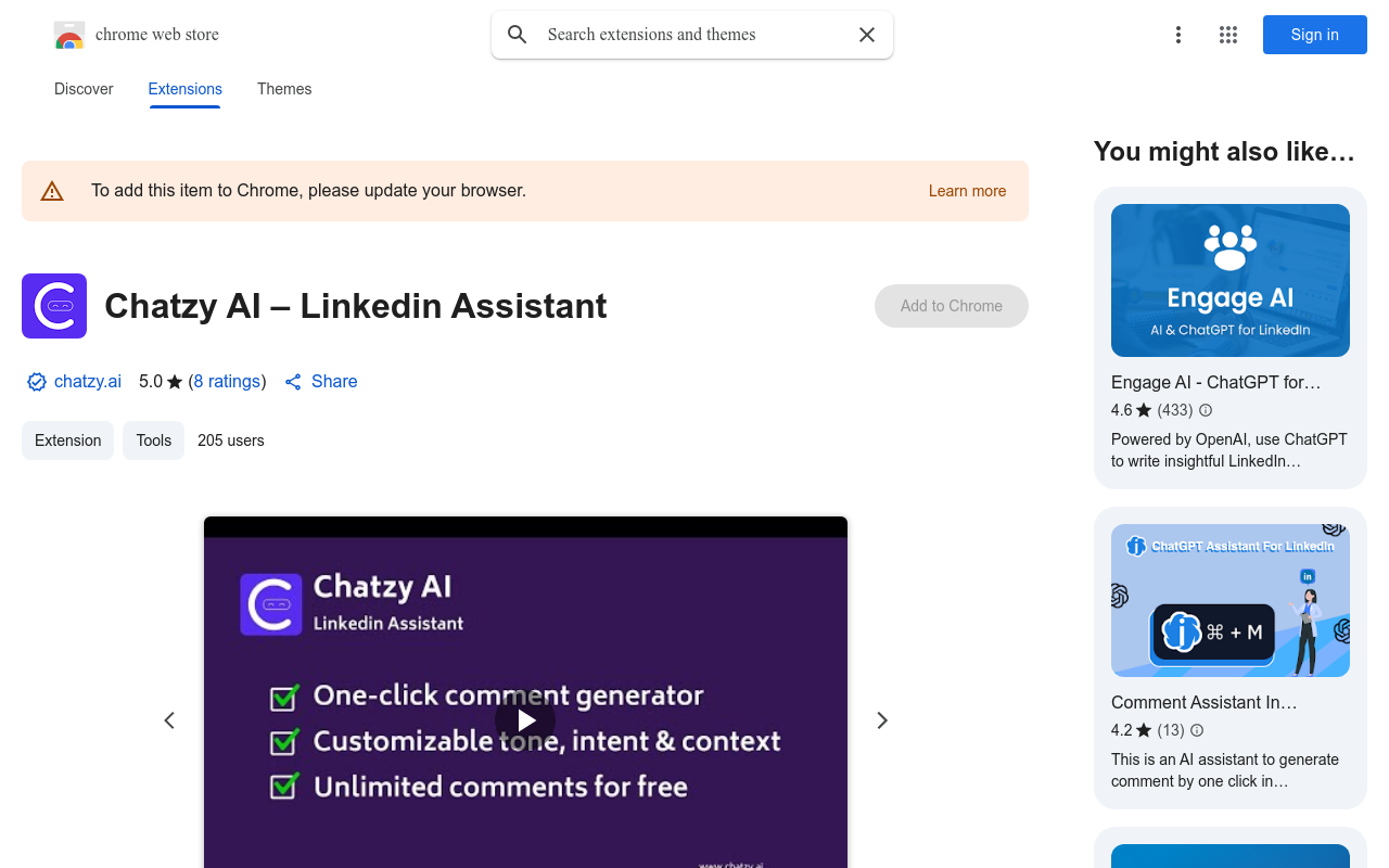 Chatzy AI – Linkedin Assistant