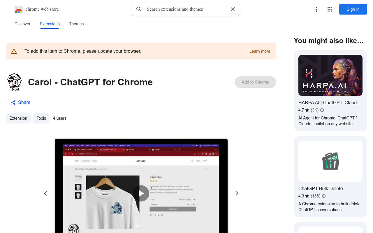 Carol - ChatGPT for Chrome