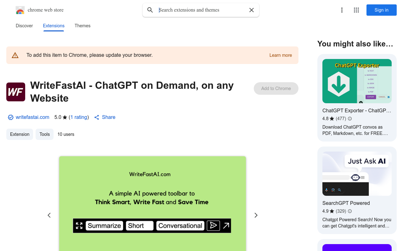 WriteFastAI-ChatGPT on Demand, on any Website