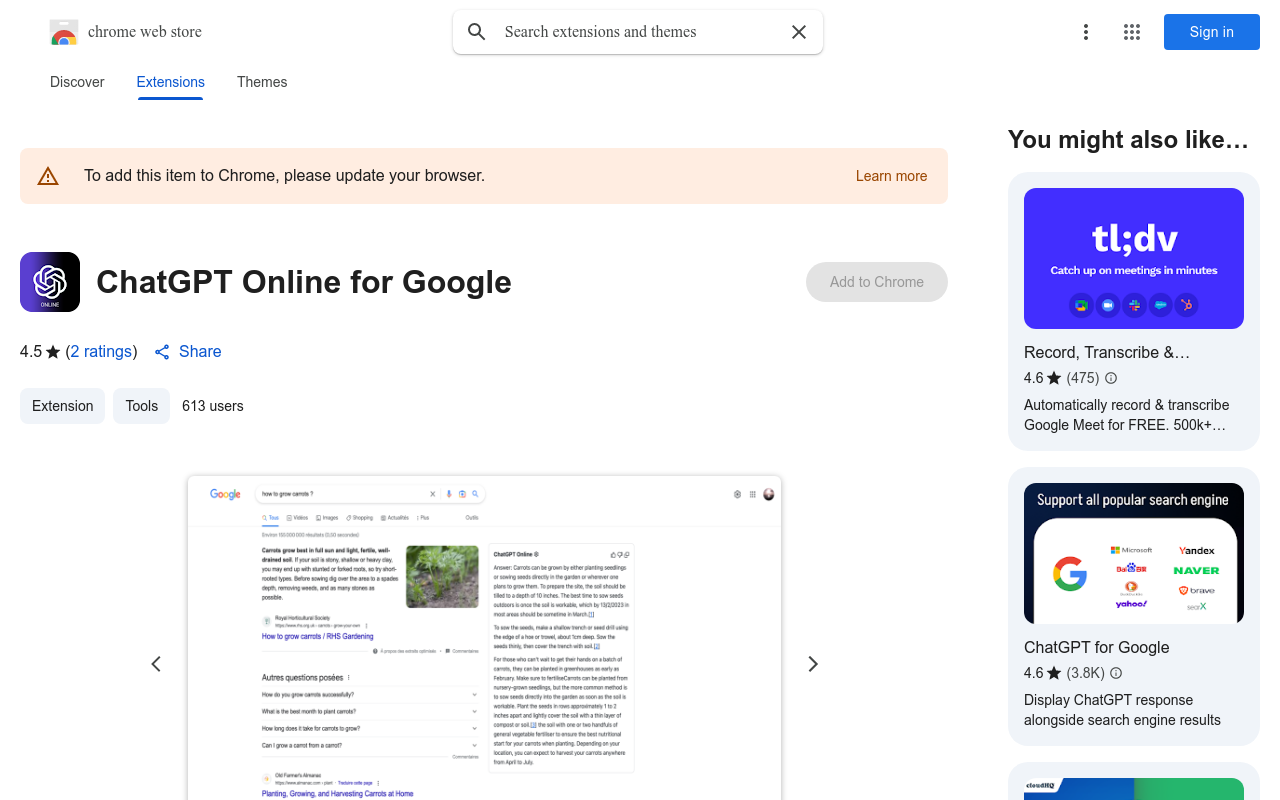 ChatGPT Online for Google
